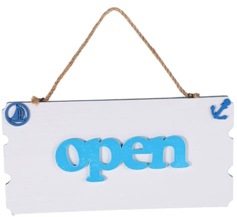 OUNONA Türschild Shop Open Schild Open Closed Schild Himmelblau Holz