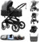 ALYIKOU Poussette 3 en 1, système de voyage, poussette bébé, poussette pliable, Poignée réglable avec Réversible Deux Façons de Pousser (X1 Gris)