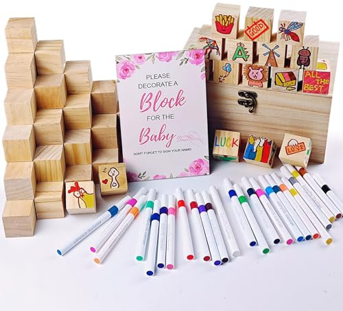 EIGTWEN 78-teiliges lustiges Babyparty-Spiel-Schilder-Set, einzigartige Babyparty-Ideen, lustigste Spiele aller Zeiten, wo Sie nach Herzenslust zeichnen können, geeignet für Mädchen