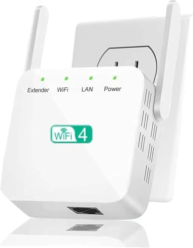 2025 Newest WiFi Extender, WiFi Booster, WiFi Repeater, Covers Up to 4500 Sq.ft and 55 Devices, Internet Booster - with Ethernet Port, Quick Setup, Home Wireless Signal Booster（white）