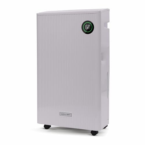 Olsen & Smith 20L/Day Portable Quiet Dehumidifier and HEPA Air Purifier Dehumidifiers for Home Damp with Laundry Mode, 11p/h to run, for Bedroom Drying Clothes Kitchen Bathroom 5.5L Tank & Hose