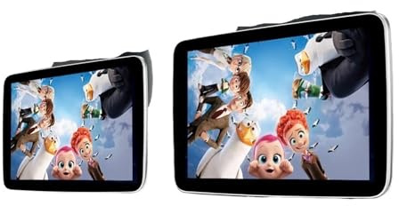 Car Screens Rear Seat Monitor Headrest TV Screen Auto CarPlay WiFi Movie Online Video Player(2Units Full Screen)