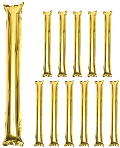 Kisangel 12pcs Round Head Boom Sticks, Inflatable Thunder Sticks, Football Soccer Cheerleading Spirit Noise Makers for Clapper Sporting Events Parties