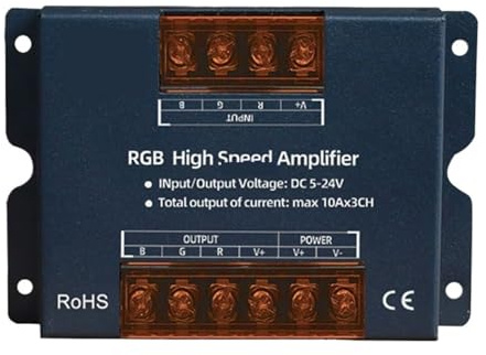 Bande lumineuse LED RGB/RGBW, amplificateur de puissance, répéteur, amplificateur synchrone haute puissance et haute vitesse 5-24 V(RGB high speed amplifier 310A)