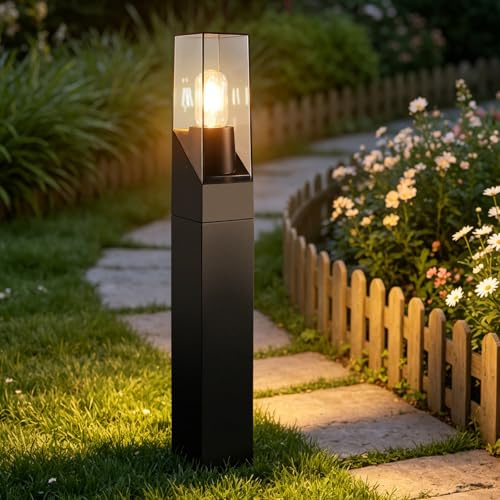 Glitzerlife Wegeleuchten Außen Pollerleuchte Gartenleuchte Wegelampe 60cm