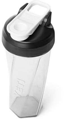 YETI Yonder 27 oz (737 ml) Leakproof Protein Shaker Bottle, Clear | 100% Leakproof Shaker Cup with Whisk-Free Helimix Technology, Quick-Access Cap & Measurement Marks - Dishwasher Safe