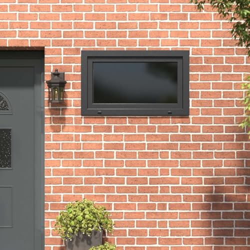 Sinkzol Ventana de sótano RISOR 100 x 70 cm, marco de PVC con cristal antracita, 60 mm de profundidad, 5 cámaras, inclinable y giratoria para ventilación en el sótano interior