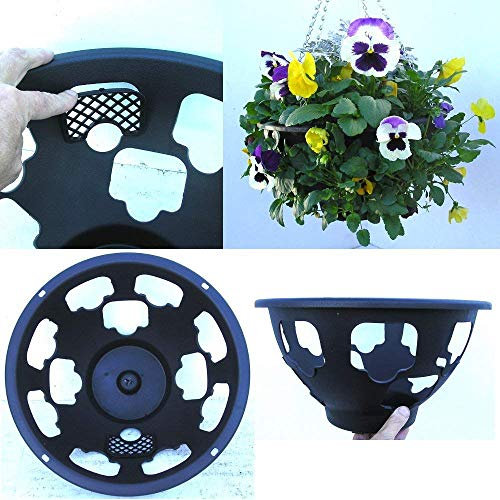 4 x Easy fill hanging baskets 14 Black