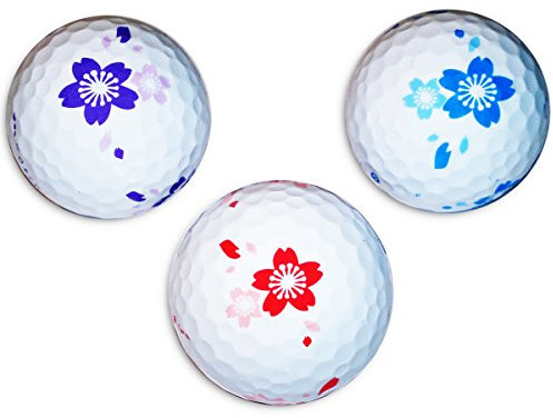 Vision-Goker 6 Bunte Golfbälle Blossom - Design Distance Lady Soft Lustig Rot Blau ideales Golf Geschenk für Frauen