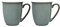 Denby - Regency Green Coffee Mug Set of 2 - 330ml Stoneware Ceramic Tea Mug Set For Home & Office - Dishwasher Safe, Microwave Safe - Green, White - Chip Resistant