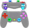 eXtremeRate Tasten für ps4 Knöpfe D-Pad L1 R1 R2 L2 Buttons Trigger Thumbsticks DTFS LED Kit kompatibel mit ps4 Controller CUH-ZCT2-Leuchttaste,10 Farben Modi 7 Bereiche(DTF 2.0)