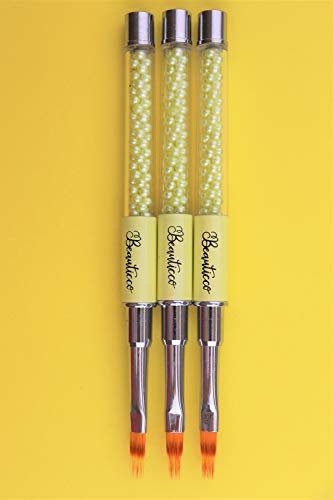 Nail Art Brush, Ombre Nail Brush with Rhinestone Handle Manicure Drill Drawing Nails Brush Pen for Gel Nails