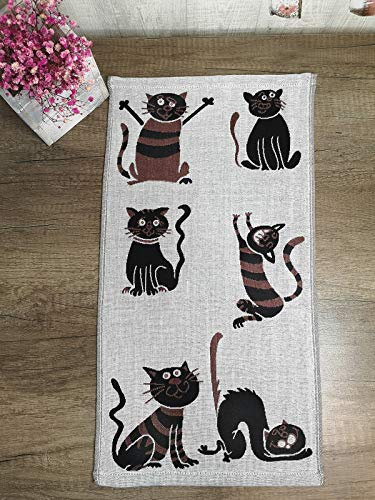 100% Baumwolle 35x75cm zweiseitiges Handtuch Kindertuch Sommerdecke für Baby mit Druckmotiv Katzen Design Katzenmotiv
