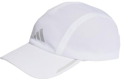 adidas Unisex Running AEROREADY Four-Panel Mesh Cap, White/Reflective Silver, M