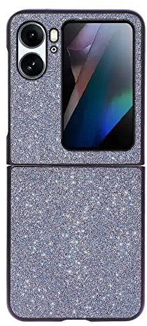 Unichthy Glitter Case for OPPO Find N2 Flip Case for Women Shiny Powder Design Shockproof Cover with Non-Slip Grip Bumper Full Protection Phone Case Cover for OPPO Find N2 Flip 5G 2023 Black