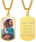 FindChic Collar con Foto Personalizada Grabado Militar Placa Collar para Hombre de Oro Cadena 55cm+5cm