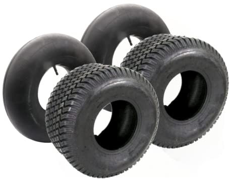 SECURA 2x pneus avec chambre à air 20x10.00-8 compatibles avec divers tondeuses à gazon autoportées