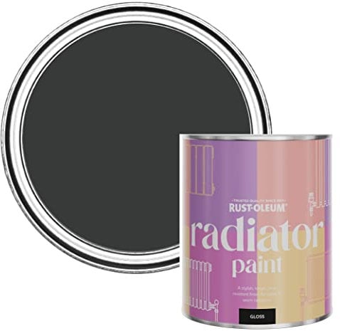 Rust-Oleum Black Heat Resistant Radiator Paint in Gloss Finish - Natural Charcoal (Black) 750ml