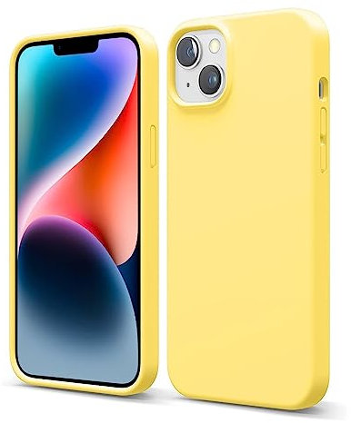 CoolGadget Schutzhülle TPU für iPhone 14 Plus, Silikonhülle, stoßfest, Kratzfest, kabelloses Laden, weiche Innenseite, Gelb