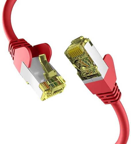EFB-Elektronik - CAT. 6a Netzwerkkabel bis zu 10 Gbit - 20 m LAN Kabel Ethernet Kabel Patchkabel mit Klinken-/Knickschutz - RJ45 Anschluss, S/FTP PIMF Schirmung - Rot