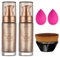 PHOERA Body Luminizer Schimmer öl Körper Highlighter mit Make-up-Pinsel Highlighter Körper Flüssig Glitzer Körper Glow Schimmer Makeup für Gesicht Körper Bein (2PCS 101 Roségold)