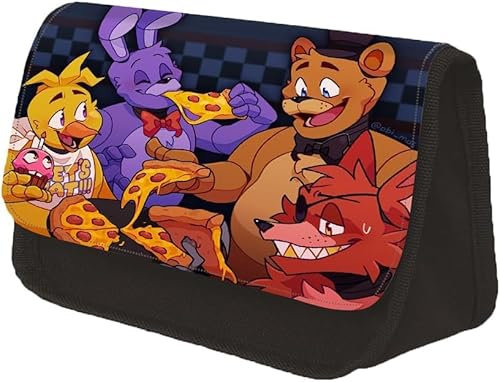 Chukamalilayi FNAF Schul-Federmäppchen, Sicherheitsverletzung, Federmäppchen, große Kapazität, Anime-Schüler-Stifttasche, Schreibwarenetui, Fazbear Federmäppchen für Jungen und Mädchen, B, Cartoon