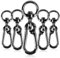Mousqueton Pivotant, 6pcs Pivotant Déclencheur Clips, 360°Mousqueton Laisse Chien avec Porte Clé, Petit Mousqueton Porte Clé Robuste, Métal Pivotant Keychain pour Alpinisme,pêche,extérieur,Porte-clés