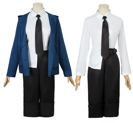 Anjinguang Chainsaw Man Power Cosplay Costume Shirt Jacket Trousers Power Cosplay Outfits Fancy Dress Party Halloween Costume for Women Uniform Full Suit