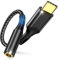 bakibo Adaptador USB C a Jack 3.5mm, Aux USB C a Jack 3.5 Audio Adaptador Auriculares Tipo C con DAC Chip Compatible con Sam Sung Galaxy S22 S21 S20, MacBook, Pixel-Negro Dorado