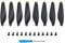 Namvo 8pcs Propellers for Drones Replaceable Low Noise Wing Propellers with Screwdriver and 12 Screws Drone Accessories in Black Gold