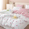 Tospass Housse de Couette Coeur 200x200cm Blanc Rouge Motif du Cœur Parure de Lit 2 Personne Ado Adultes Filles avec Fermeture Éclair Housse Couette en Microfibre avec 2 Taie d'oreiller 65x65cm
