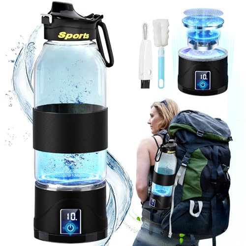 IUHFSIFS 4.0 Generation Wasserstoff-Wasserstoff-Wasserflaschengenerator UK mit 4.0 SPE-PEM-Technik, 420 ml (2 Bürsten)