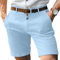 Pantalones Cortos de Golf para Hombre, Elegantes, Informales, de Trabajo, algodón, Ajustados, con Botones, Verano, con Parte Delantera Plana, Color AZ