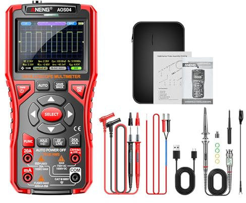 AOS04 2 en 1 3,2 pouces Oscilloscope numérique multimètre 10 MHz 50msa / s Oscilloscope de laboratoire Oscilloscope électrique