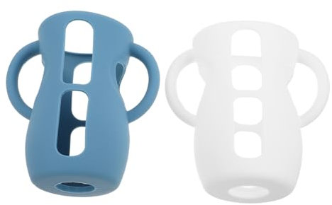 BESTonZON 2 pièces Housse Silicone pour Biberon Compatible avec Avent Protection Antichoc et Fuite avec Poignée pour Voyage et Nettoyage Facile