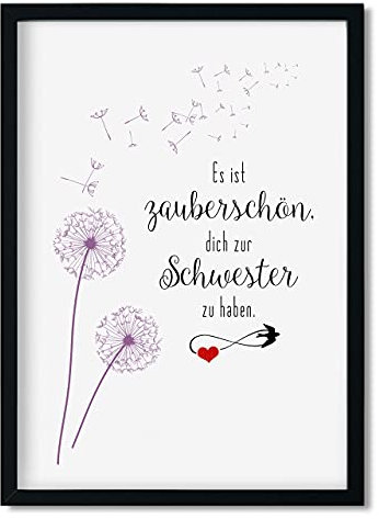 Geschenk Schwester personalisierter Kunstdruck zauberschön originelles Geburtstagsgeschenk beste Schwester Lieblingsmensch Geschenkidee optional mit Rahmen