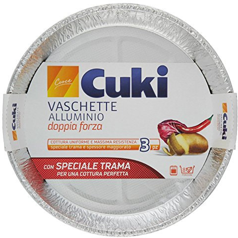Cuki - Vaschette Alluminio, Doppia Forza, Forno E Microonde - 8 confezioni da 3 pezzi [24 pezzi]