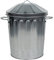 15L Litre Small Metal Rubbish Dustbin / Mini Colour Lidded Storage Bin Bucket (Silver)