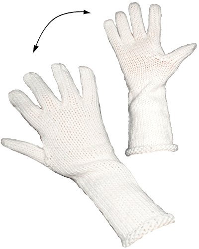 alles-meine.de GmbH extra Lange Handschuhe - weiß/Creme - Strick - Fingerhandschuhe - Universalgröße - Strickhandschuhe/Strickhandschuh - Damen/Herren/Kinder -Teenage..