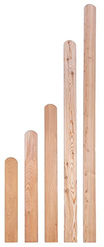 Gartenwelt Riegelsberger Lame de clôture Haut de Gamme Type A en Bois de mélèze 20x95 mm, Hauteur 80 cm Mélèze Arrondi en Haut