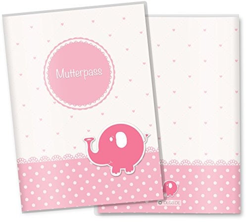 OLGS Mutterpass Hülle Rosa Elefant, Kunststoffhülle mit Bildfach, nicht personalisiert
