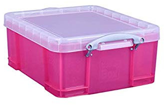Really Useful 18L Box & Lid, Bright Pink (2 x 18L)