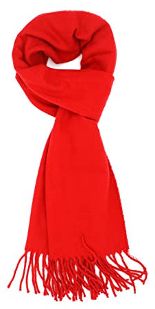 Achillea Herren Achi-Kaschmir Kaschmirschal, Rot/Ausflug, einfarbig (Getaway Solids), 12 W x 72 L