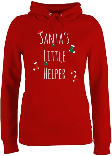 ShirtYouWant - JH001F Frauen Damen Premium Kapuzenpullover Kapuzenpulli Hoodie Hooded Sweat - Geschenk für Erwachsene - Santa's Little Helper - Weihnachten - Knecht Ruprecht - Weihnachtskugel