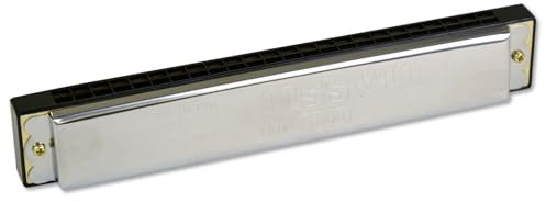 Bontempi 30 2420 2420-Metall Mundharmonika, grau, 18 x 2.3 x 3 cm