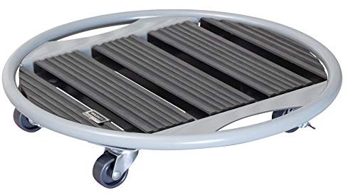 WAGNER Pflanzenroller VENEZIA WPC Ø 38 x 7,5 cm I Blumenroller für Außenbereich + Innenbereich I FSC® Wood Plastic Composite/Metall, anthrazit I Kübelroller I 2 Feststeller I Tragkraft 70kg - 20707601