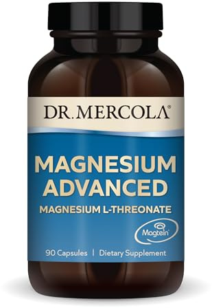 Dr Mercola Magnesium L-Threonate 2000mg Magtein - 90 Capsules, 30 Day | 2000mg Magtein magnesium L-threonate - supports normal nervous system, psychological function & reduced tiredness, 90 caps