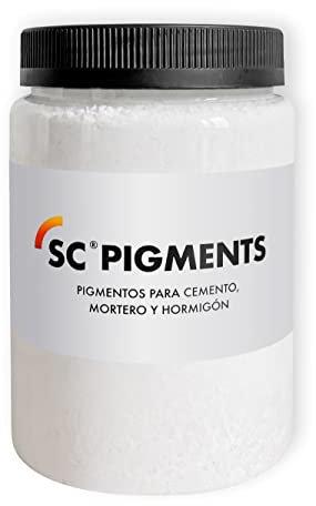 SC Pigments® Ref: colore bianco 00 · Pigmento colorante bianco Biossido di titanio (TiO2) per cemento, malta, calcestruzzo, gesso, calce. Serra Ciments® Peso: ±800 g.