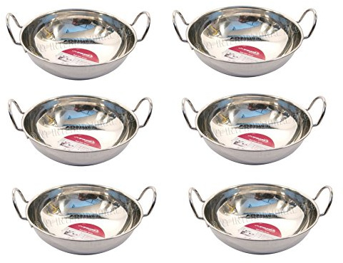 6 x 18cm balti dishes