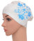 Medifier. Elastico per capelli lunghi in silicone, da donna, per piscina, cuffie, cappelli, con stampa a fiore, White